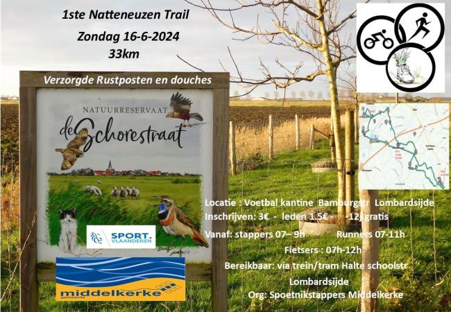 1ste Natteneuzen trail  zondag 16-6-2024 ....stappers-runners-fietsers © spoetnikstappers