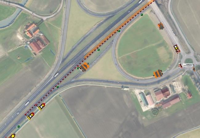 Werken op A18 in richting Jabbeke