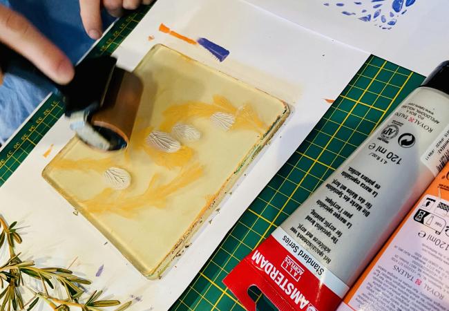 Workshop botanical gelprint @JWS Middelkerke © Inge Vromant