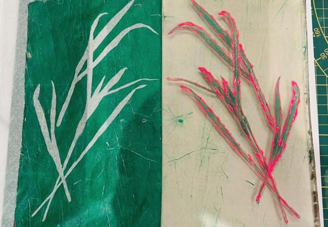 Workshop botanical gelprint @JWS Middelkerke © Inge Vromant