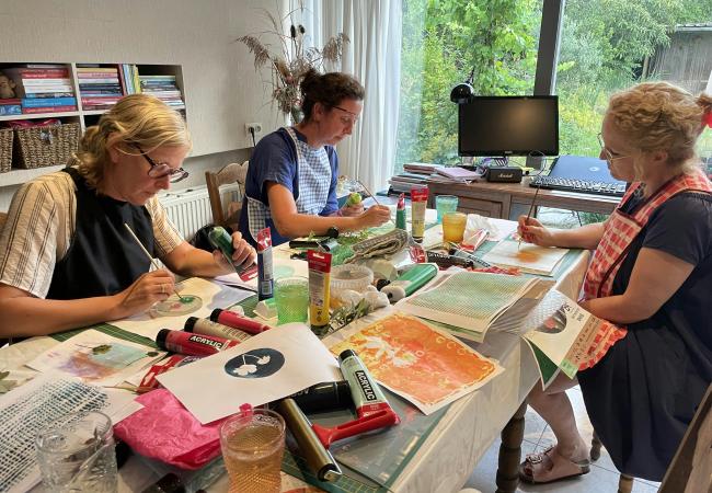 Workshop botanical gelprint @JWS Middelkerke © Inge Vromant