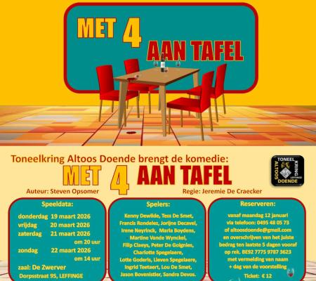 Met vier aan tafel. © Altoos Doende