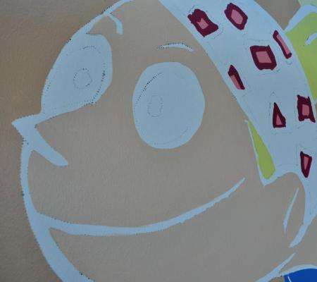 Stripmuur Robbedoes en Kwabbernoot