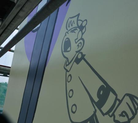 Stripmuur Robbedoes en Kwabbernoot