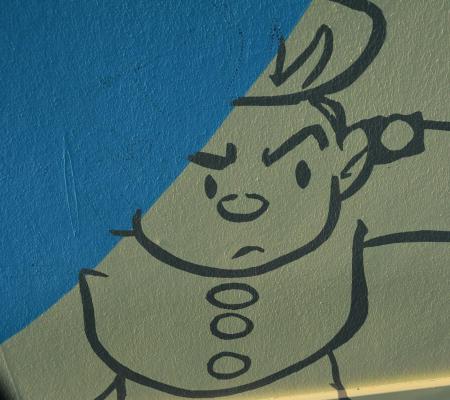 Stripmuur Robbedoes en Kwabbernoot
