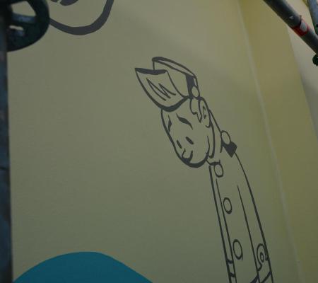 Stripmuur Robbedoes en Kwabbernoot