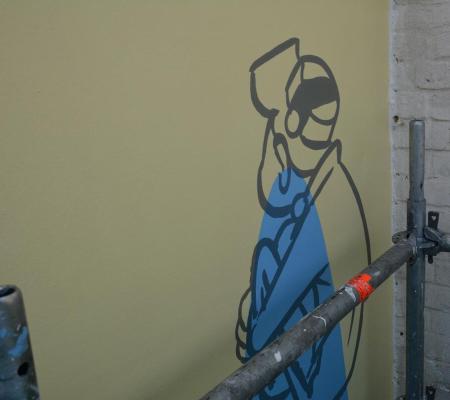 Stripmuur Robbedoes en Kwabbernoot