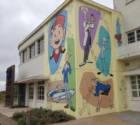 Stripmuur Robbedoes en Kwabbernoot