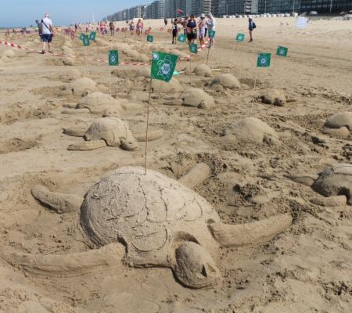 Middelkerke verpulvert wereldrecord simultaan zandsculpturen bouwen