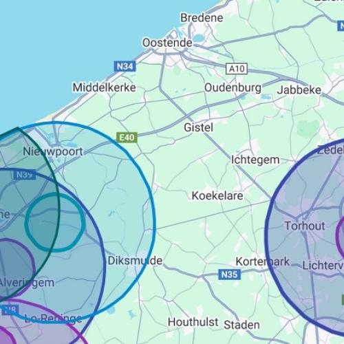 Kaart met vogelgriepzones