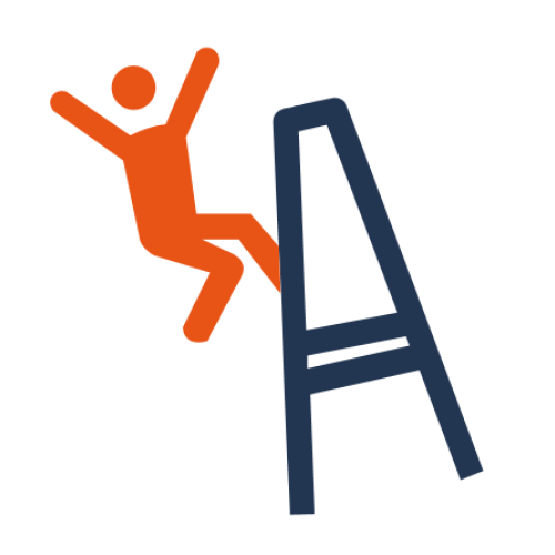 Iemand valt van ladder