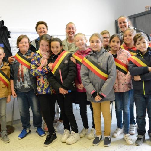 4e leerjaar De Duinpieper Westende op bezoek in het gemeentehuis